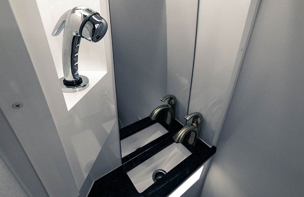 Shower-and-bathroom-sink Van